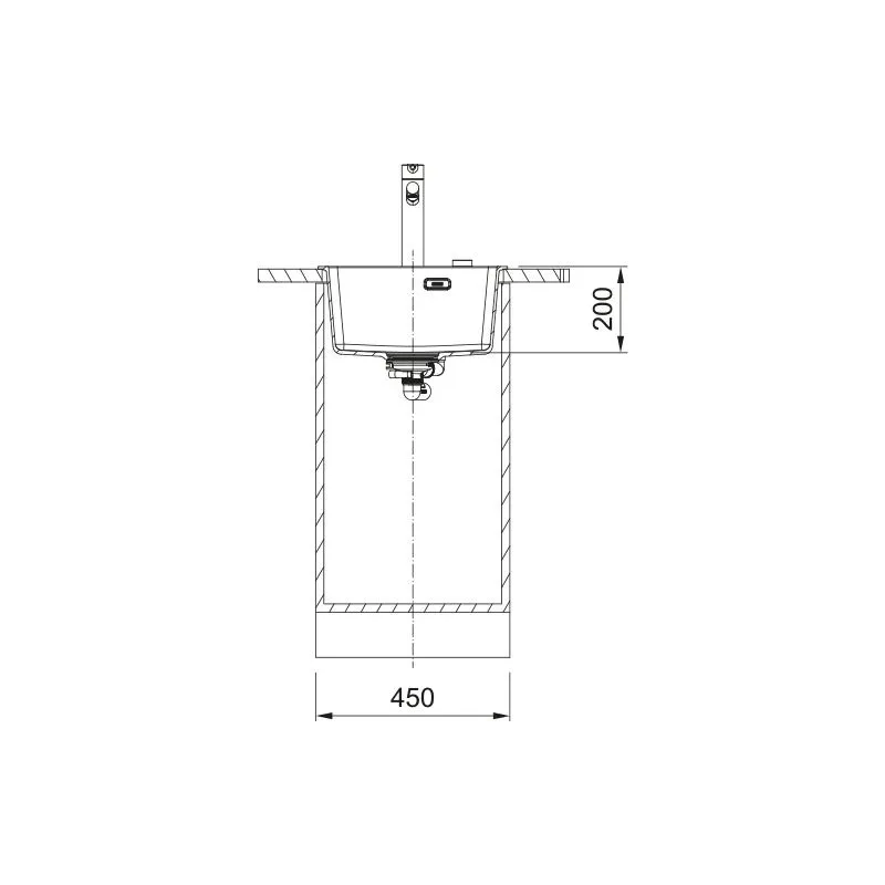 Virtuves izlietne Franke Maris MRG 610-39, fragranīts, 44 cm x 50 cm x 20 cm, melna krās.