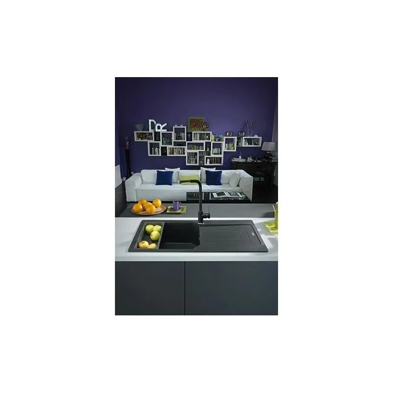 Virtuves izlietne Franke Urban UBG 611-78XL, granīts, 78 cm x 50 cm x 22 cm, onyx