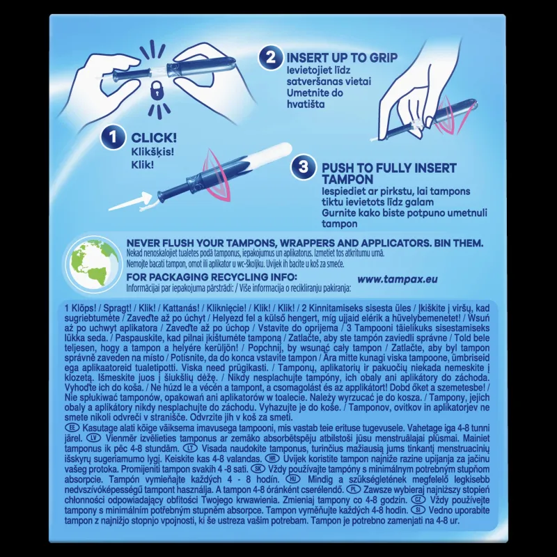 Tampax Compak Pearl Super Tampons with Applicator, 16 pcs