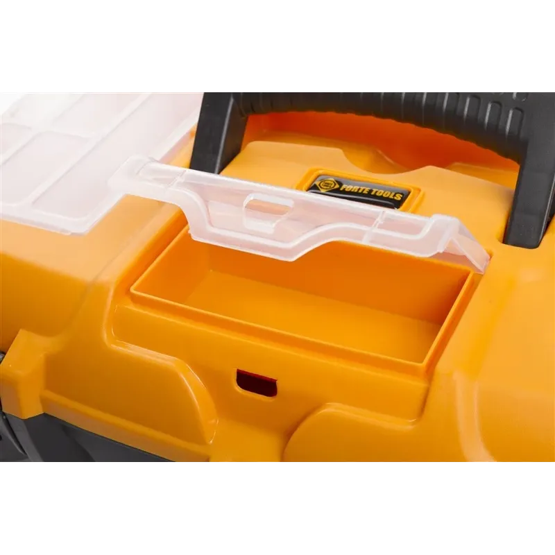 Instrumentu kaste Forte Tools BL.O-17, 43.4 cm x 23.8 cm x 25 cm, melna krās.-dzeltena krās.