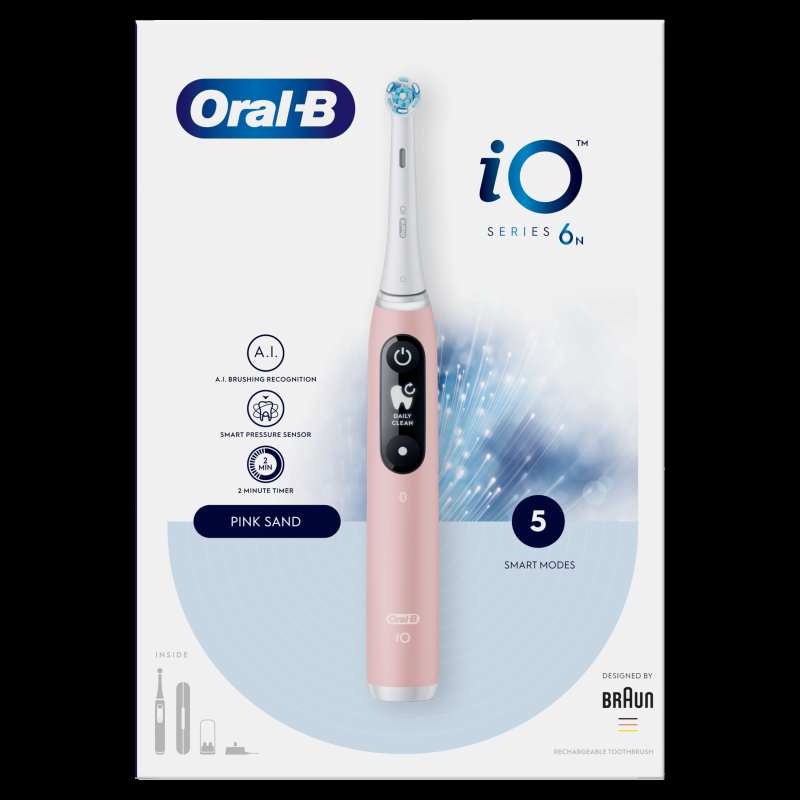 iOM6.1A6.1K Oral-B iO6 Elektriskā Zobu Birste Pink Sand