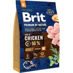 Kuiv koeratoit Brit Premium By Nature Adult Medium, 3 kg