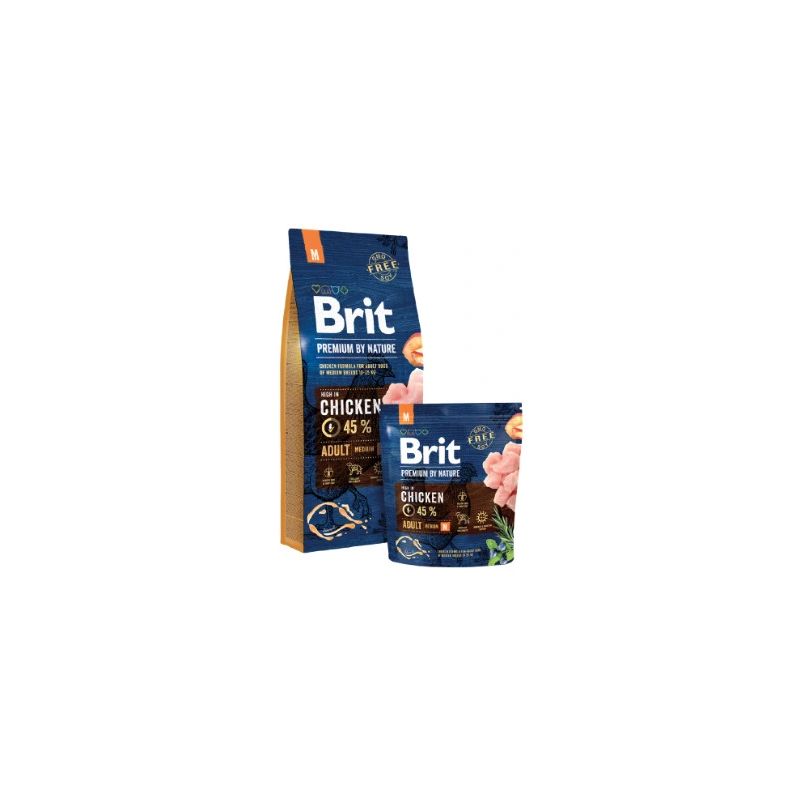 Kuiv koeratoit Brit Premium By Nature Adult Medium, 3 kg