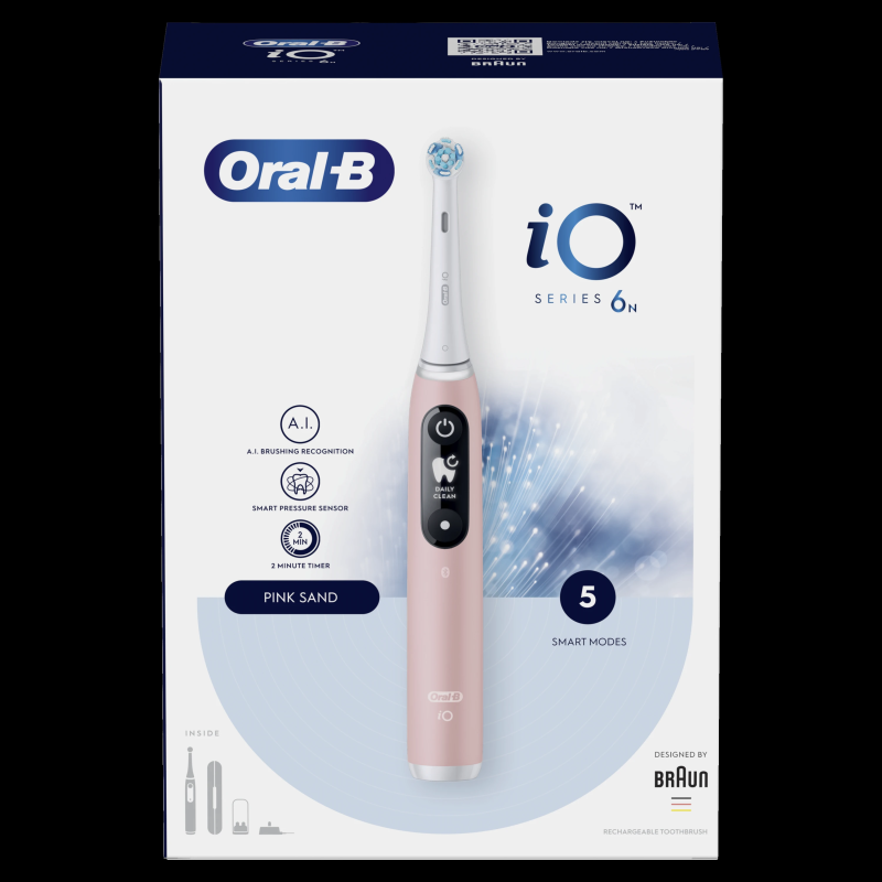 iOM6.1A6.1K Oral-B iO6 Elektriskā Zobu Birste Pink Sand