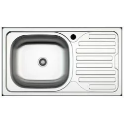 Virtuves izlietne Thema Lux AS07, nerūsējošais tērauds, 76 cm x 43.5 cm x 15 cm, nerūsējošā tērauda