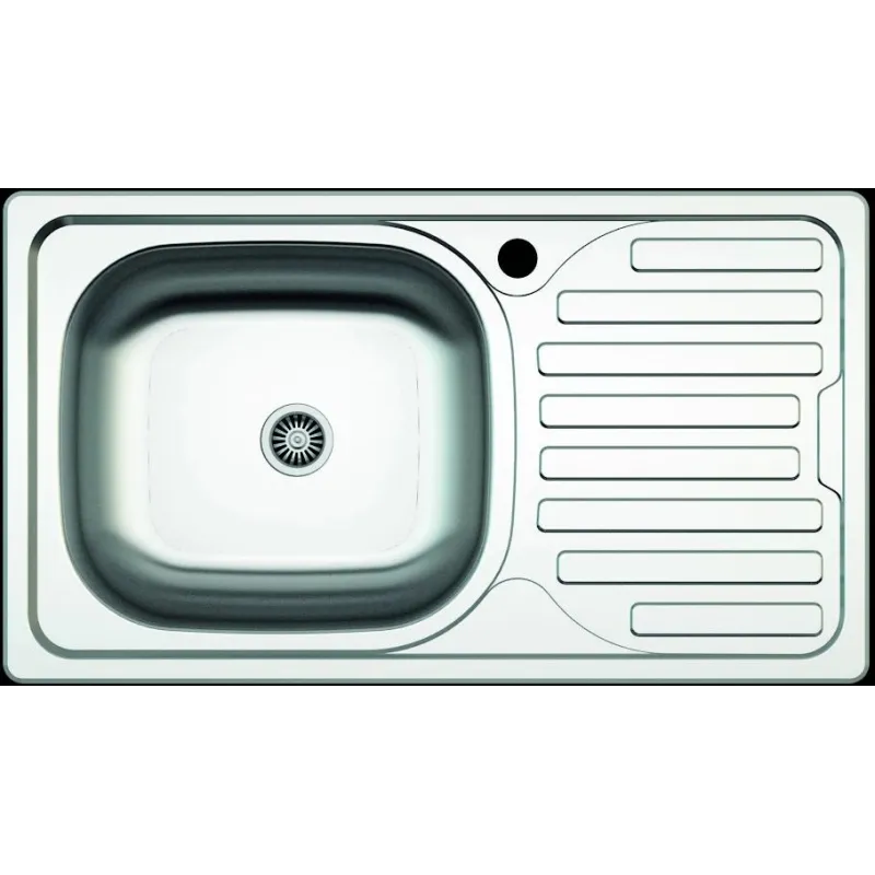 Virtuves izlietne Thema Lux AS07, nerūsējošais tērauds, 76 cm x 43.5 cm x 15 cm, nerūsējošā tērauda