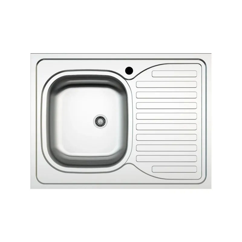 Virtuves izlietne Thema Lux AS28, nerūsējošais tērauds, 80 cm x 50 cm x 15 cm, nerūsējošā tērauda