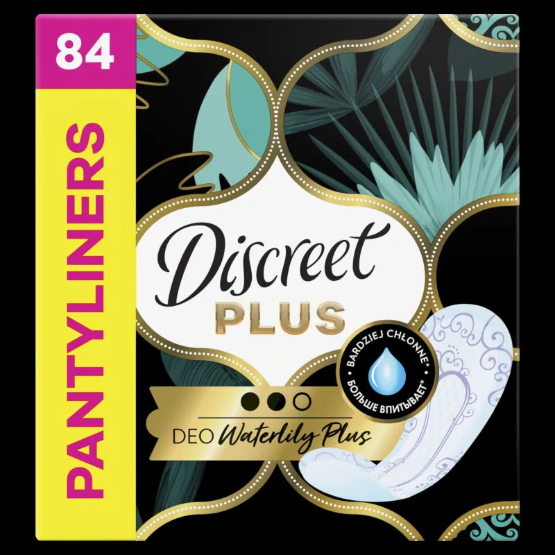 Discreet Protective Waterlily Plus DEO Biksīšu Ieliktnīši, 84 gab