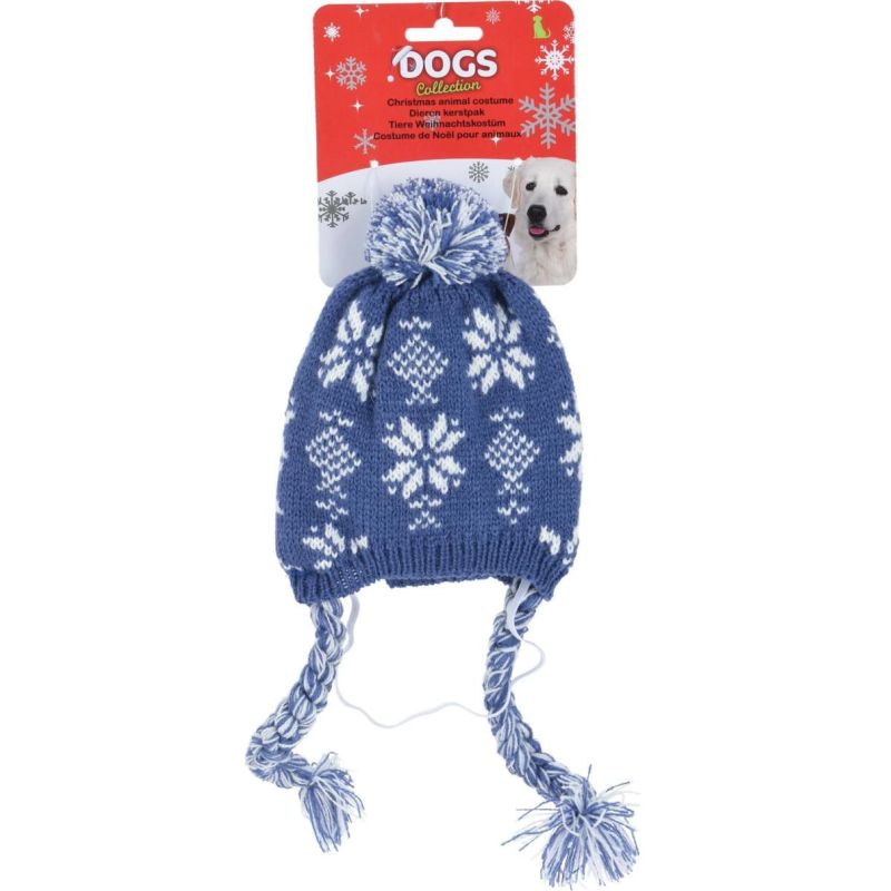 Cepure sunim ziemassvētki sarkana zila