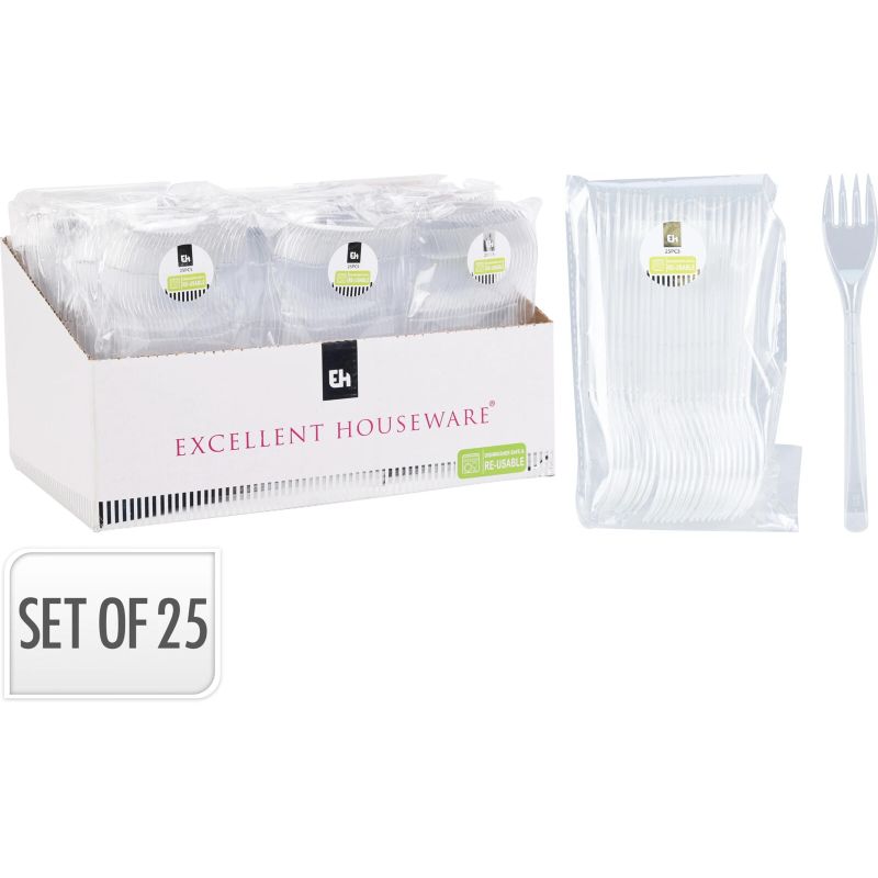 Plastmasas dakšu kompl. 25gab 17.5cm