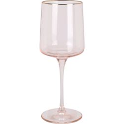 Glāze vīna 320ml rozā ar zelta maliņu