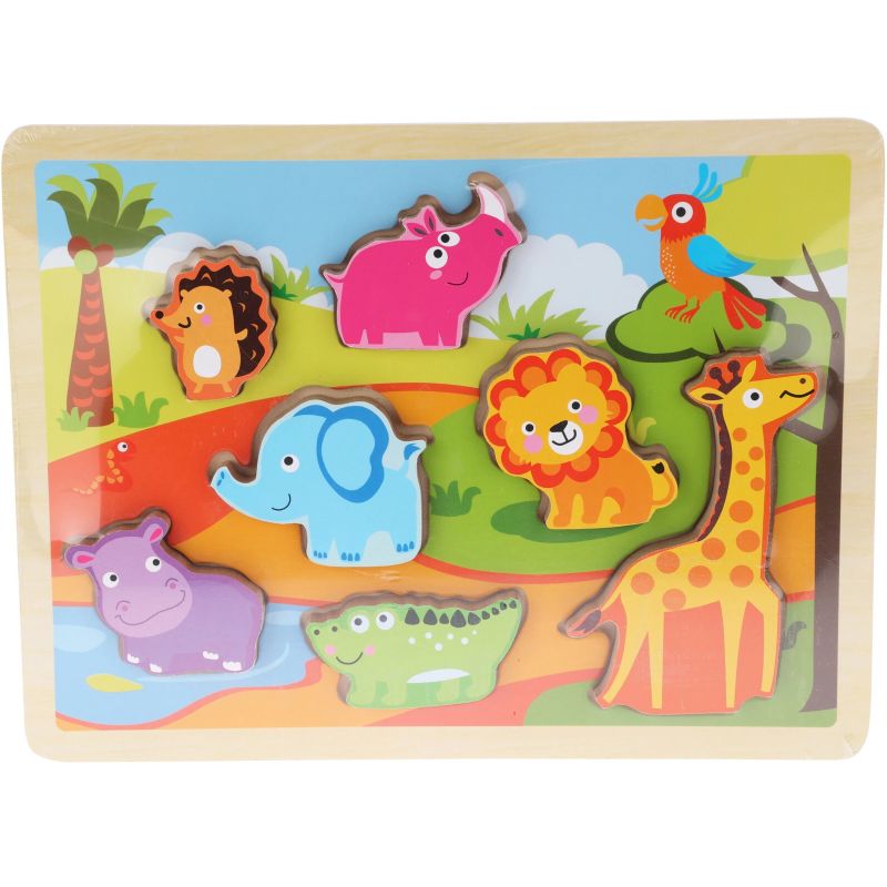 Rotaļlieta koka puzle dzīvnieki 7gab