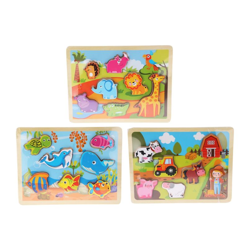 Rotaļlieta koka puzle dzīvnieki 7gab