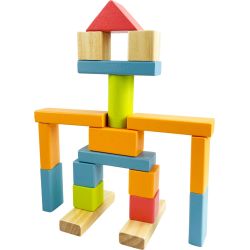 Rotaļu koka klucīši spainī 50gab