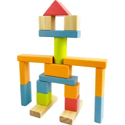 Rotaļu koka klucīši spainī 50gab