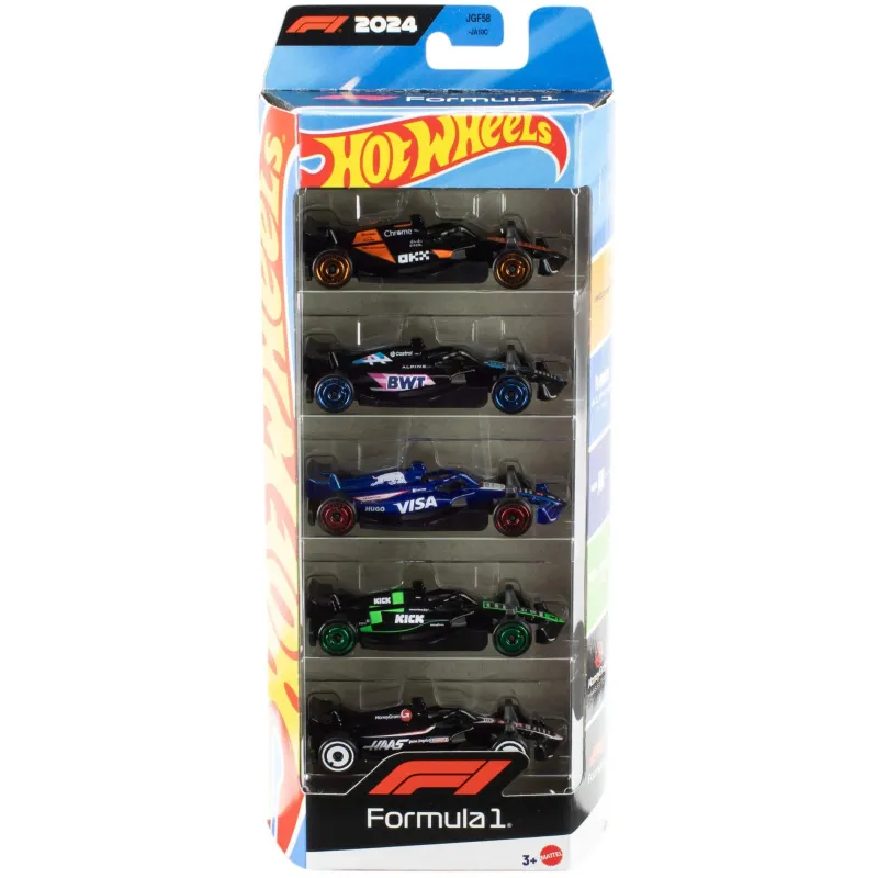 Automašīnu komplekti Mattel Hot Wheels Race Team Formula 1 JGF58, 1:64, daudzkrāsaina