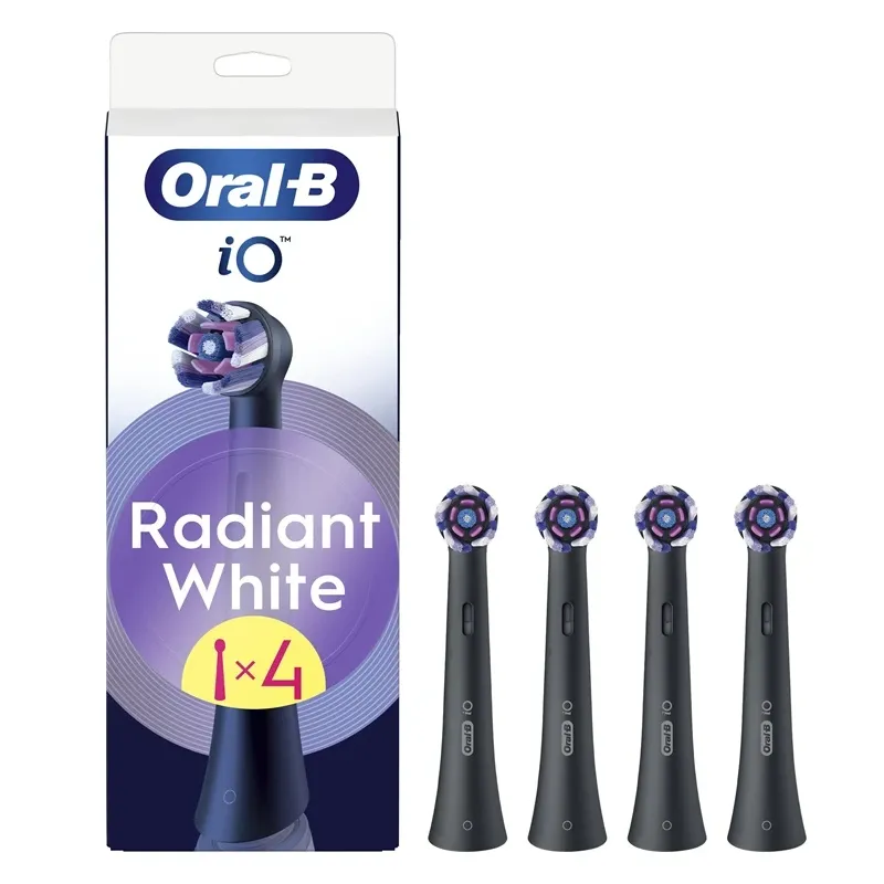 Elektriskās zobu birstes galviņa Oral-B iO Whitening WB-4, melna, 4 gab.