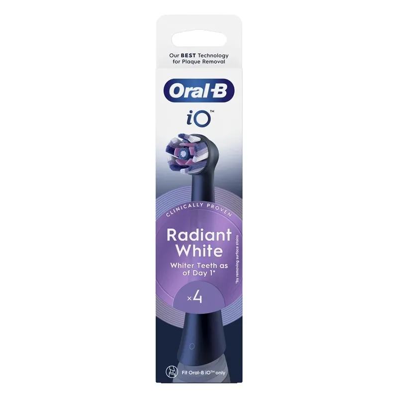Elektriskās zobu birstes galviņa Oral-B iO Whitening WB-4, melna, 4 gab.
