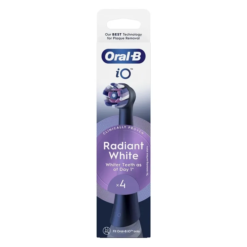 Elektriskās zobu birstes galviņa Oral-B iO Whitening WB-4, melna, 4 gab.