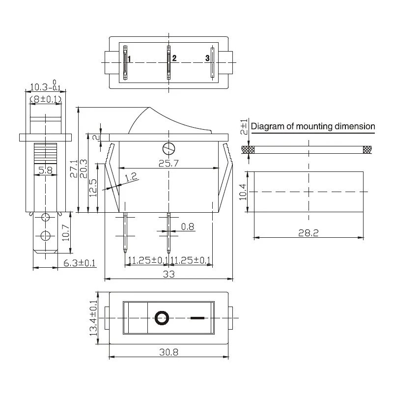 Slēdzis mikro kdc-a06-a 111 melns