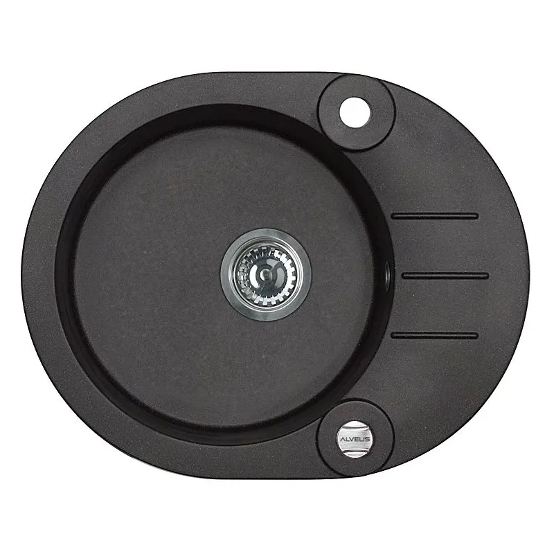 Virtuves izlietne Alveus Roll 40 S, granīts, 59.5 cm x 47.5 cm x 16 cm, melna krās.