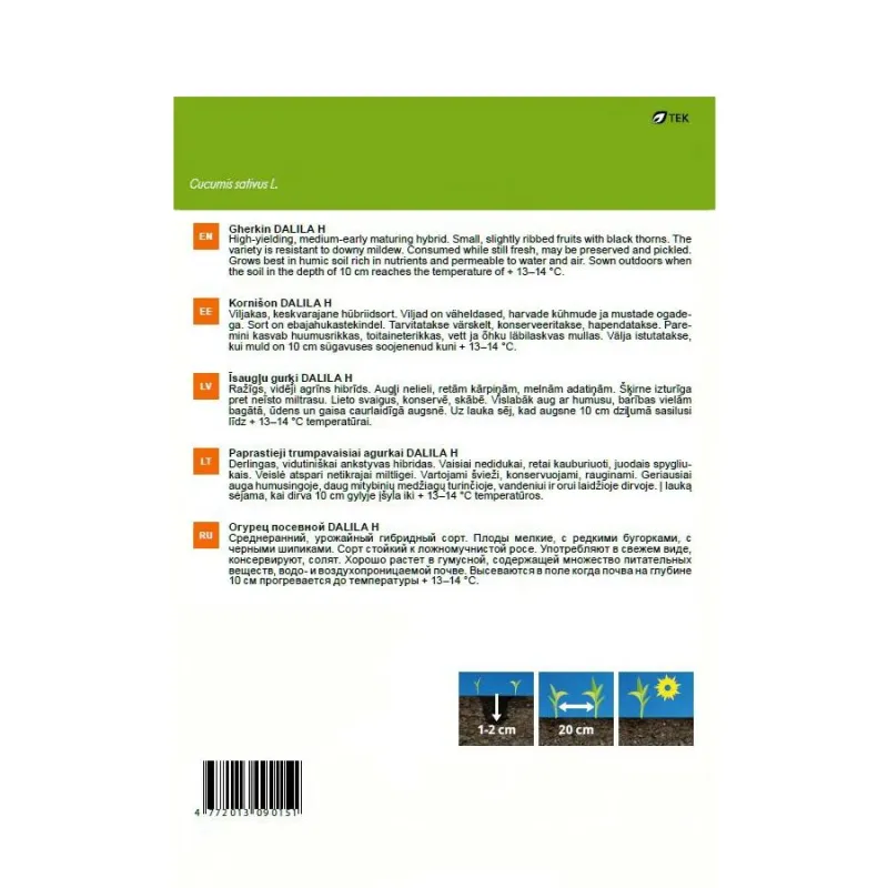 Sēklas Garden Center, gurķi Dalila H, 1 g