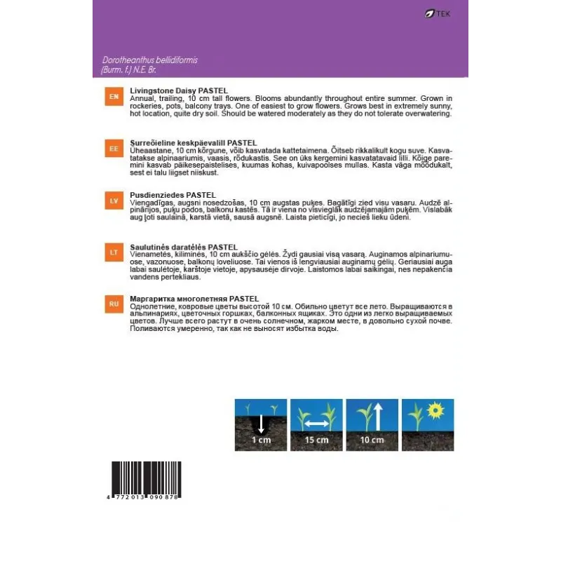 Sēklas Garden Center mezembriantēmas Pastel, 0.5 g