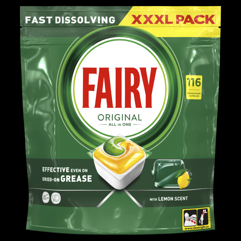 Fairy Original Viss Vienā Tabletes Trauku Mašīnai Lemon, 116 gab