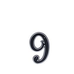 Numurs 9 plastmasas melnā krāsā 150 mm