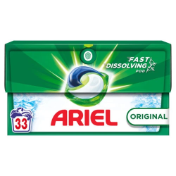 ARIEL Morning Dew 3in1 veļas mazgāšanas kapsulas 33gab