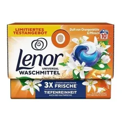 LENOR 3in1 Universal veļas mazgāšanas kapsulas ar apelsīnu ziedu aromātu 10gab