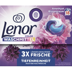 LENOR Amethyst Blossom Dream mazgāšanas kapsulas krāsainai veļai 18gab