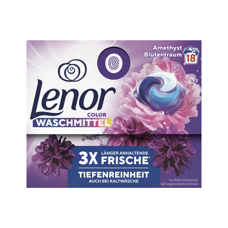 LENOR Amethyst Blossom Dream mazgāšanas kapsulas krāsainai veļai 18gab