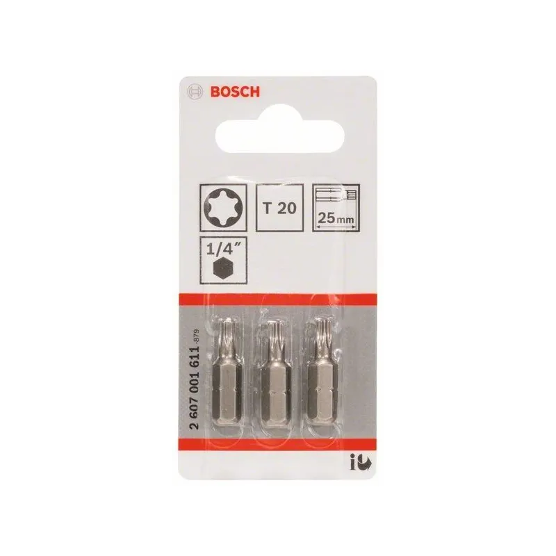 Skrūvgriežu uzgaļu komplekts Bosch 2 607 001 611, T20, 25 mm