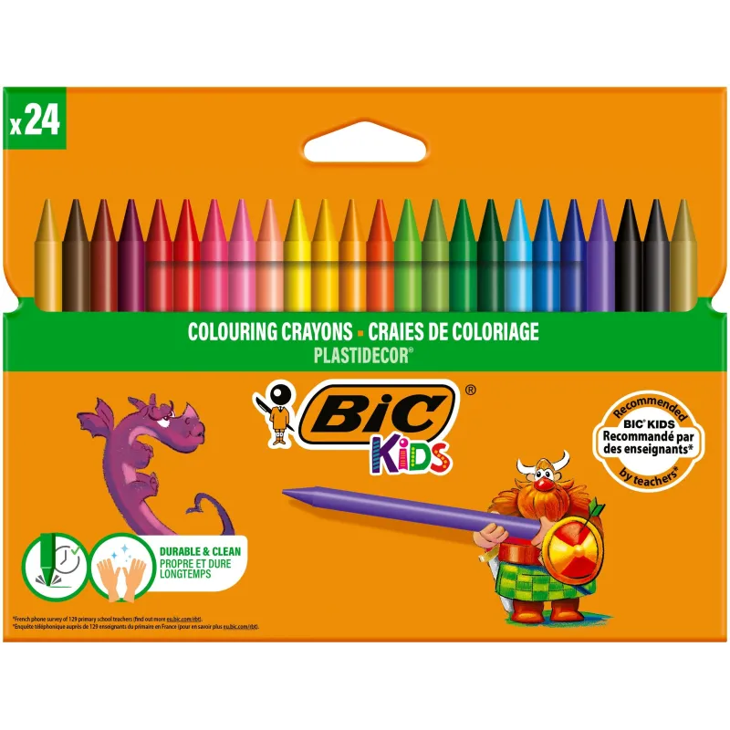 Kreidelės, vaškinės Bic 829772, 24 vnt.
