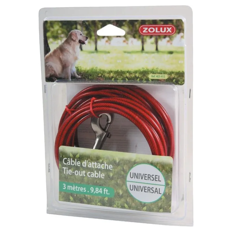 Suņu pavada Zolux Tie-Out 403413, sarkana krās., 3m