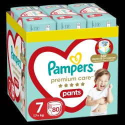 Pampers Premium Care Pants, Размер 7, 80 Подгузника, 15+ кг