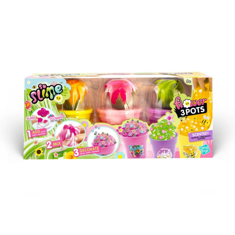 SO SLIME Slime gatavošanas komplekts Puķu pods, 3 gab.