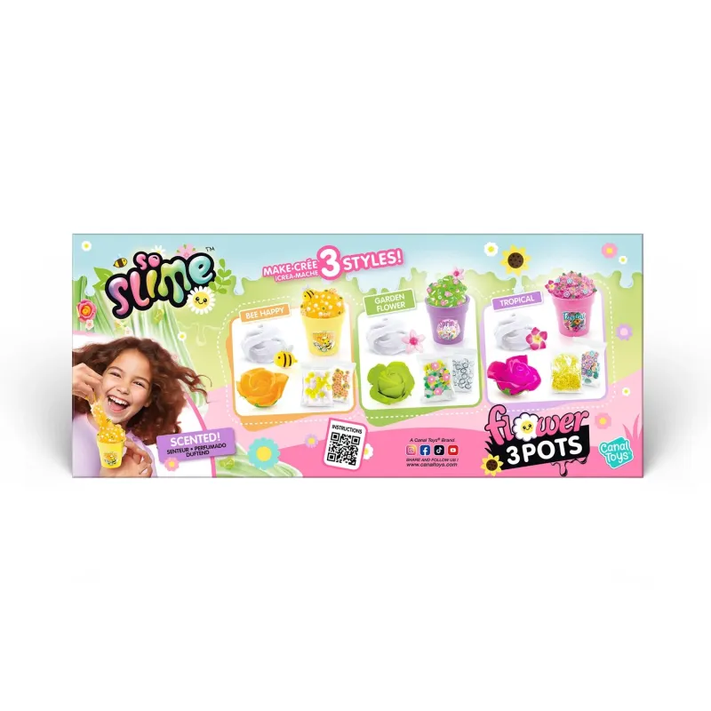 SO SLIME Slime gatavošanas komplekts Puķu pods, 3 gab.