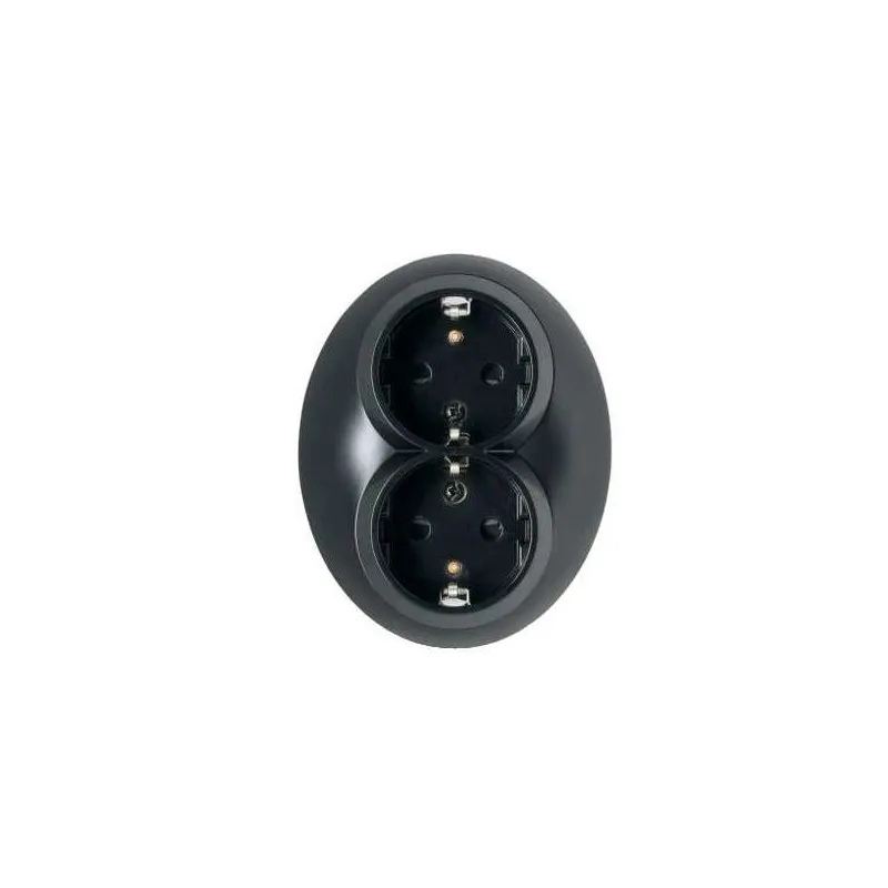 Kontaktligzda Schneider Electric Renova WDE007085, Iezemēta rozete, melna krās.