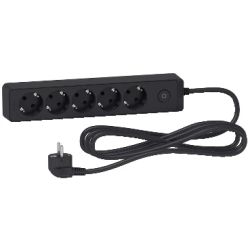 Pagarinātājs 5-viet. 3m melns