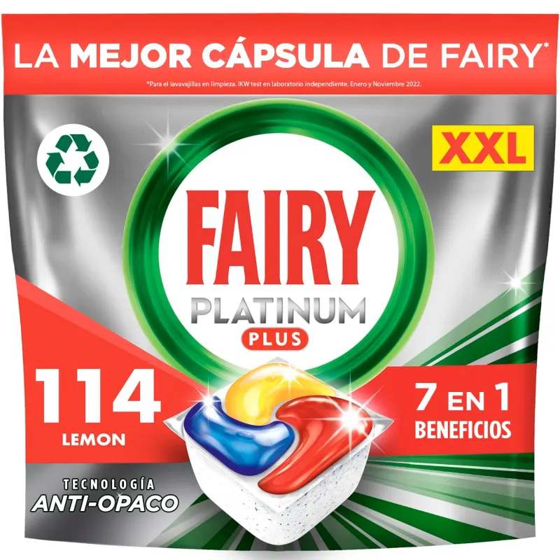 Fairy Platinum Plus All In One Tabletes Trauku Mašīnai Lemon, 114 gab