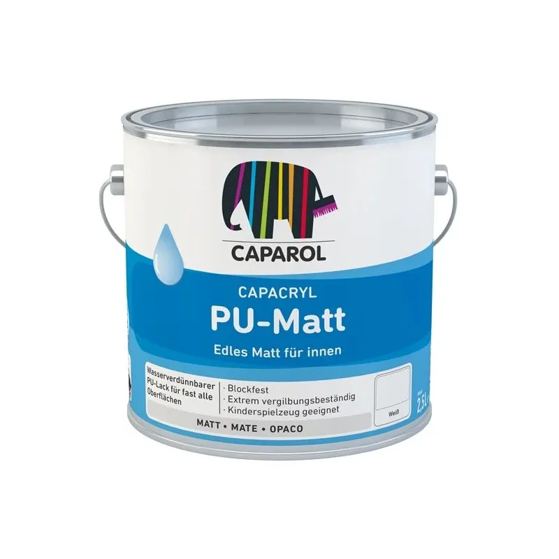 Krāsa, mēbeles Caparol Capacryl Pu-matt, matēts, 0.7 l, pu-matt