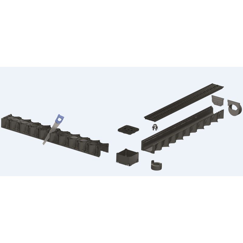 Kanāls ar plast režģi 1m 19310 aco