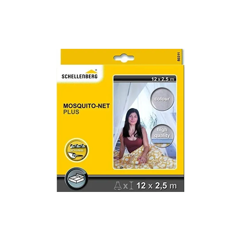 Moskītu tīkls Schellenberg Plus 50311, balta krās., 1200 cm x 250 cm