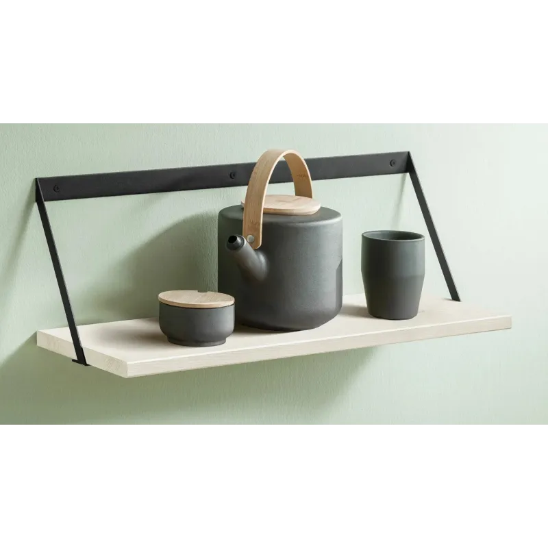 Plaukts vintage 80x25x1.8cm balts koks