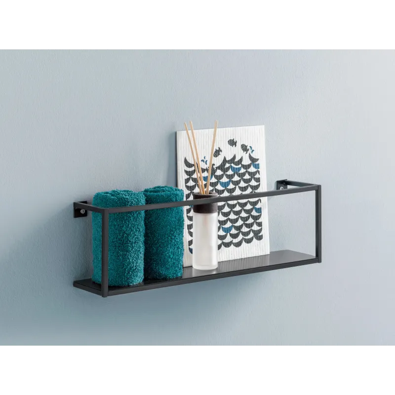 Plaukts aquarium 40x8x12 cm metāla melns