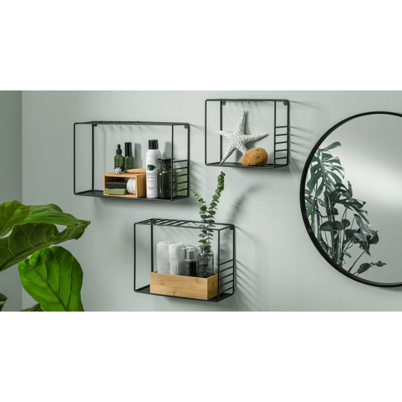 Metāla plauktu kompl. lynn 3 gab melns