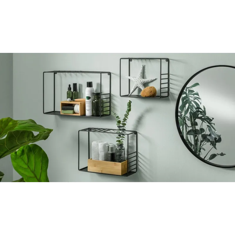 Metāla plauktu kompl. lynn 3 gab melns