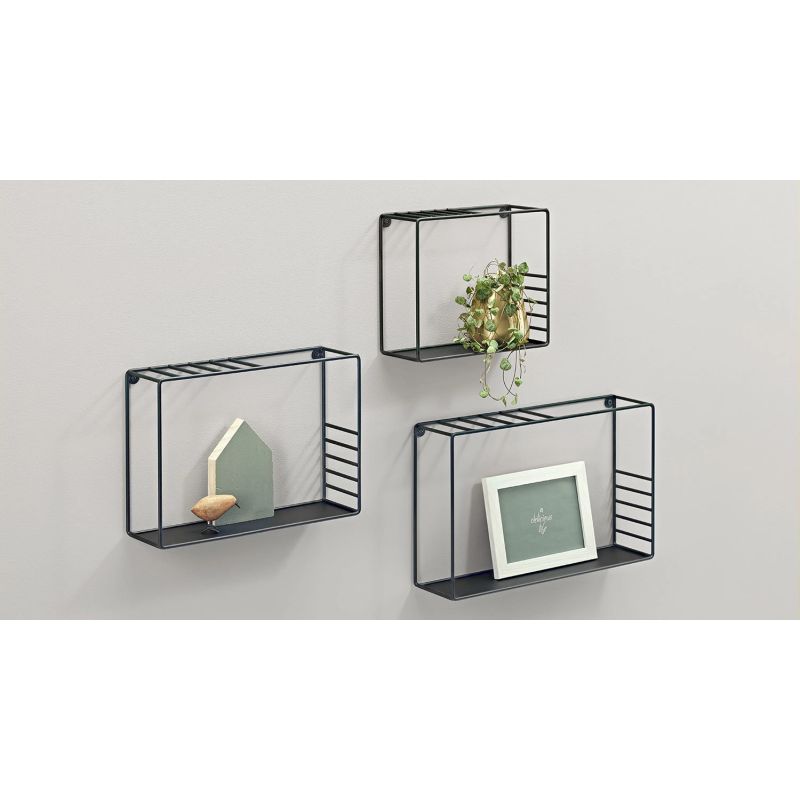 Metāla plauktu kompl. lynn 3 gab melns